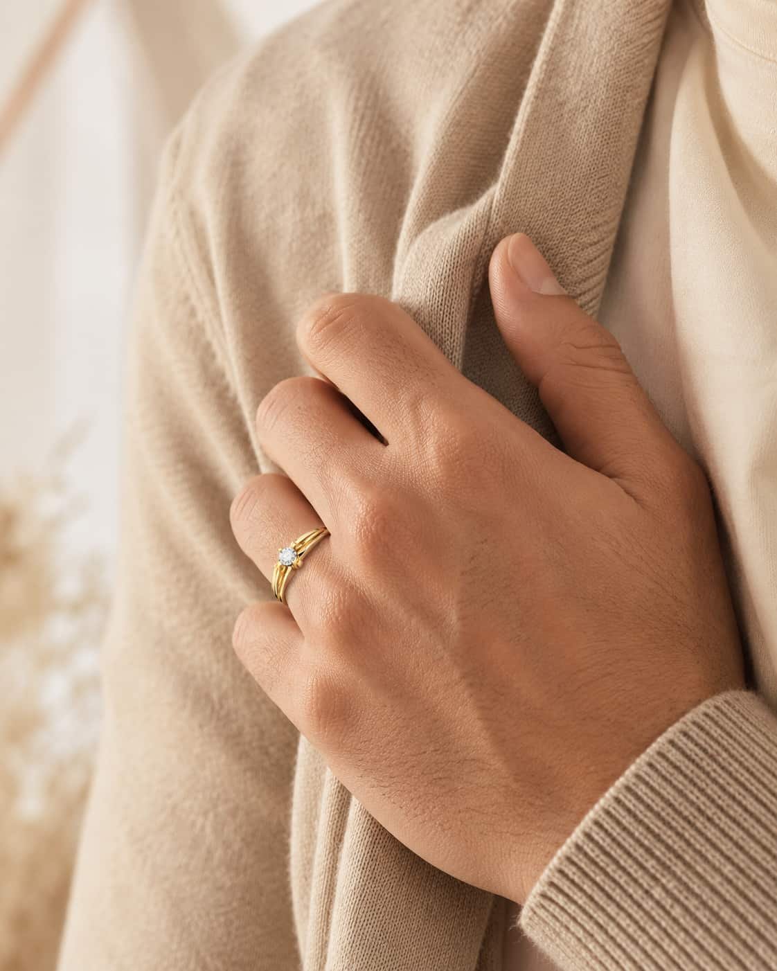 anillos solitario hombre